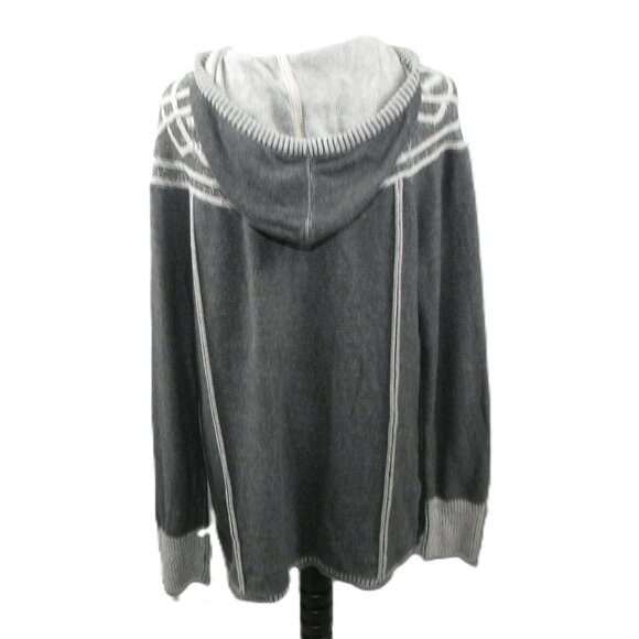 Eddie Bauer Gray V-Slit Cotton Blend Hooded Sweater Size XL - Picture 4 of 6